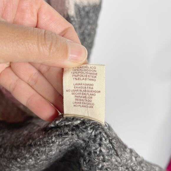 New Hem & Thread M Blue Pink Gray Colorblock Stripe Long Length Cardigan Sweater - Picture 9 of 10